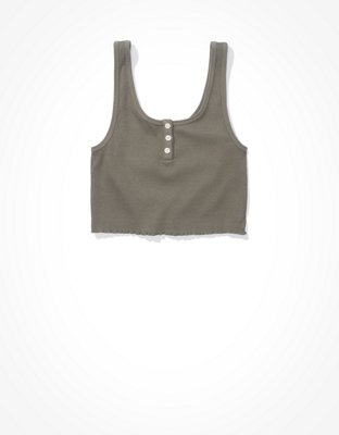 AE Henley Crop Tank Top