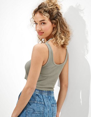 AE Henley Crop Tank Top