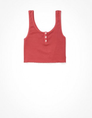 AE Henley Crop Tank Top