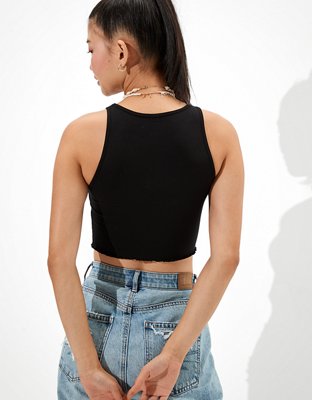 Женские топы American Eagle AE High-Neck Crop Tank Top — фото 2