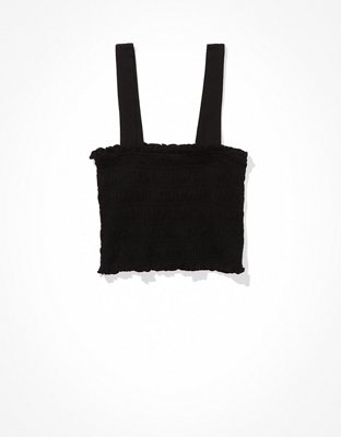 Женские топы American Eagle AE Cropped Smocked Tank Top — фото 3