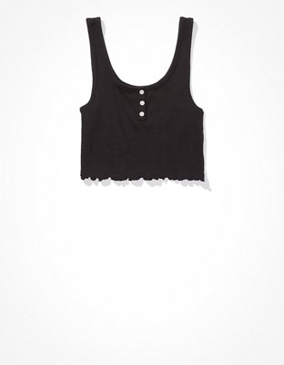 Женские топы American Eagle AE Henley Crop Tank Top — фото 3