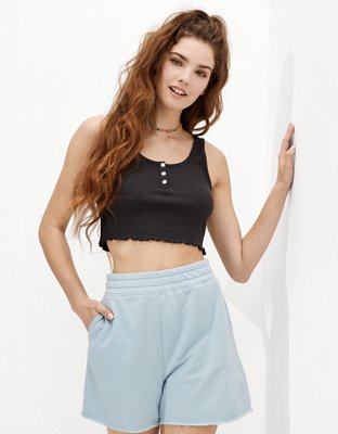 AE Henley Crop Tank Top