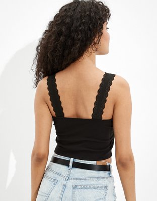 Женские топы American Eagle AE Lace Crop Cami — фото 2