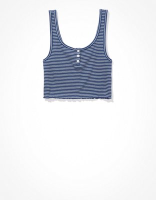 AE Henley Crop Tank Top