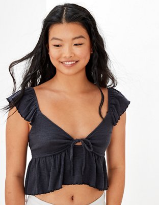 Женские топы American Eagle AE V-Neck Keyhole Tank Top — фото 5