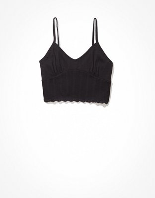 Женские топы American Eagle AE Cropped Lace Trim Cami — фото 3