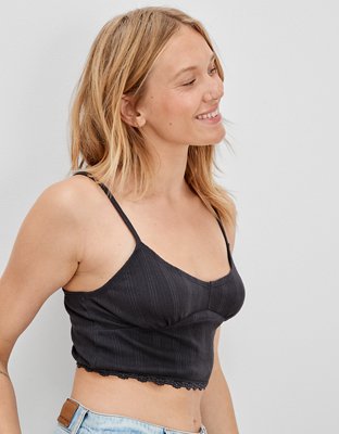 Женские топы American Eagle AE Cropped Lace Trim Cami — фото 4