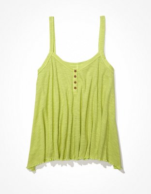Женские топы American Eagle AE Textured Henley Tank Top — фото 3