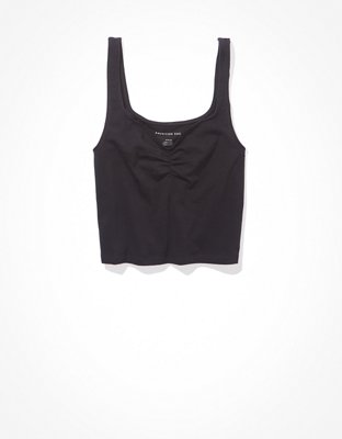 AE Camiseta corta sin mangas con frente plisado