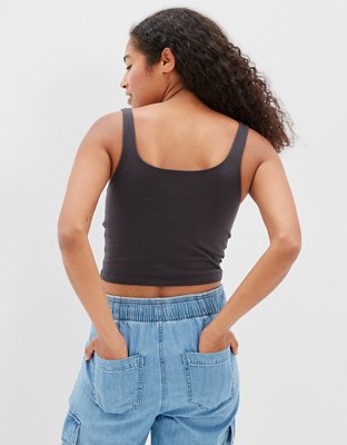 Женские топы American Eagle AE Cropped Cinch-Front Tank Top — фото 2