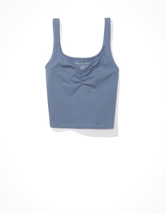 AE Cropped Cinch-Front Tank Top