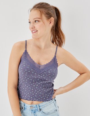 AE Cropped Cinch-Front Tank Top