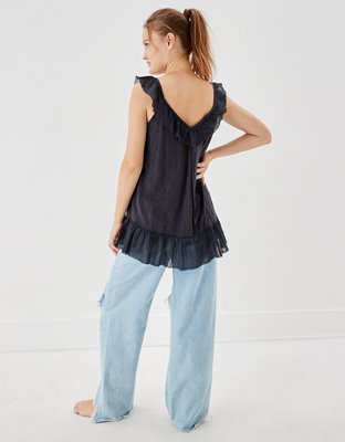 Женские топы American Eagle AE Ruffle V-Neck Tank Top — фото 2
