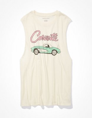 Женские топы American Eagle AE Corvette Graphic Cutoff Tank Top — фото 3