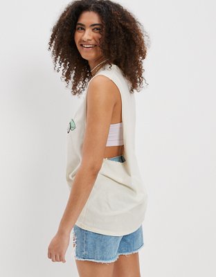 Женские топы American Eagle AE Corvette Graphic Cutoff Tank Top — фото 2
