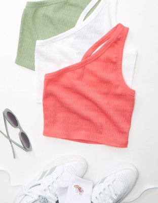 AE Cropped One-Shoulder Tank Top