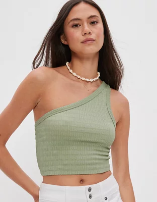 Onderhandelen honderd Volwassenheid AE Cropped One-Shoulder Tank Top