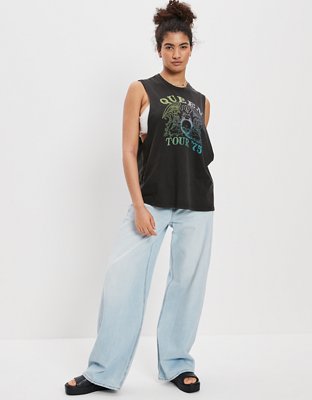 Женские топы American Eagle AE Queen Graphic Cutoff Tank Top — фото 4