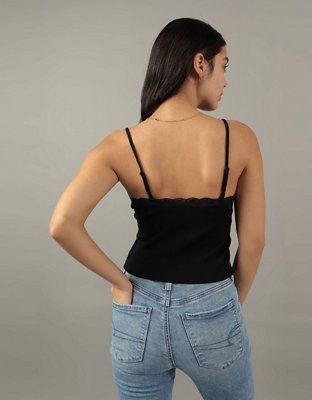 Женские топы American Eagle AE Lace Waffle Cami — фото 2