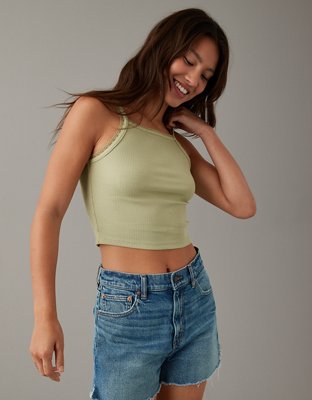 AE Daily Fave Cropped Lace-Trim Cami - Tank Tops