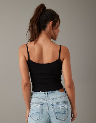 Женские топы American Eagle AE Daily Fave Cropped Henley Cami — фото 2