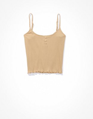 Cropped Henley Tank Top