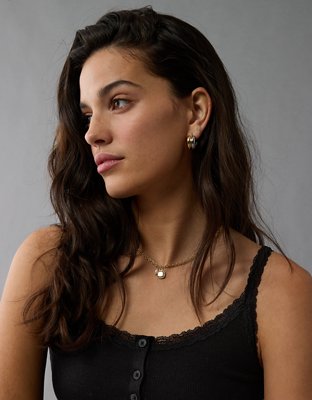 AE Main Squeeze Lace Trim Henley Cami | American Eagle