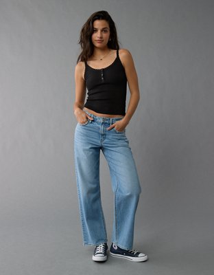 AE Main Squeeze Lace Trim Henley Cami | American Eagle