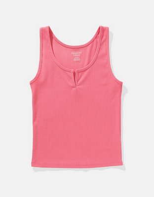 AE Cropped Notch Neck Tank Top