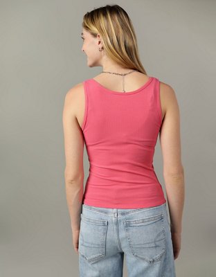 AE Cropped Notch Neck Tank Top