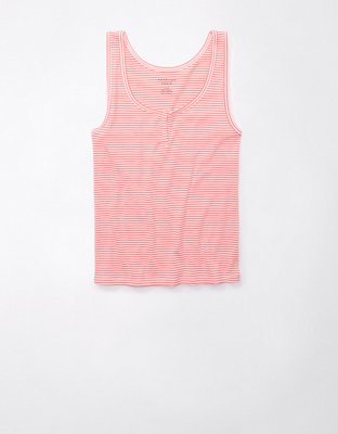 AE Cropped Lace Trim V-Neck Tank Top