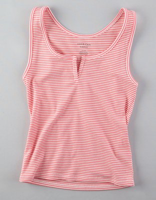 AE Cropped Notch Neck Tank Top
