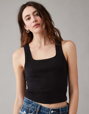 AE Cropped Square Neck Tank Top