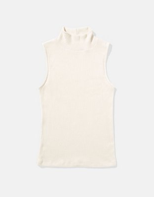 AE Ribbed Mock Neck Tank Top