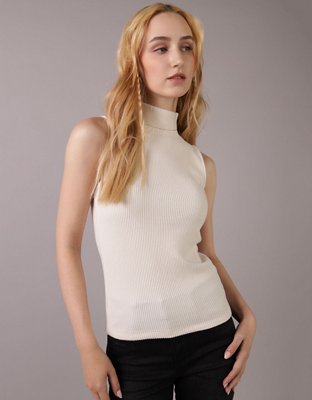 AE Ribbed Mock Neck Tank Top