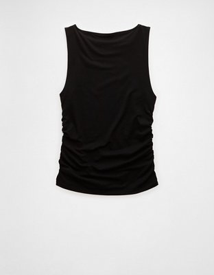 AE Ruched Boat Neck Tank Top