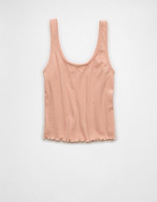 AE Scoop Neck Pointelle Tank Top