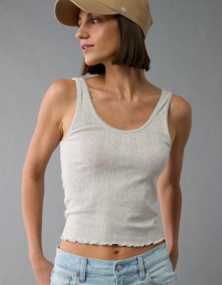 AE Scoop Neck Pointelle Tank Top