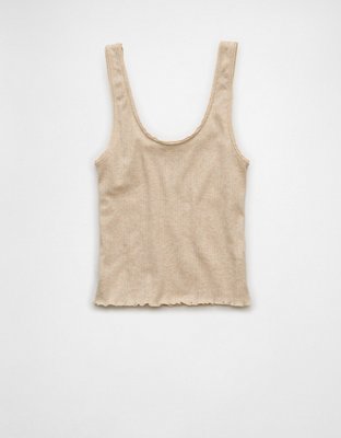 AE Scoop Neck Pointelle Tank Top