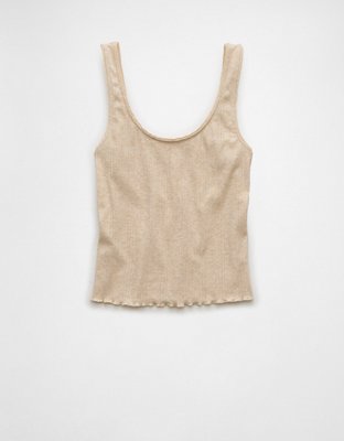 AE Scoop Neck Pointelle Tank Top