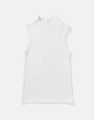 AE Top sin Mangas en Punto Elástico con Cuello Alto