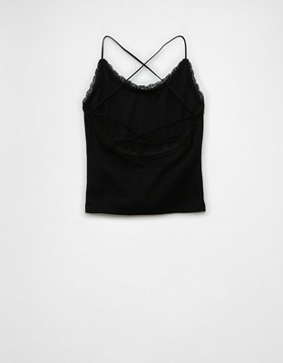 AE Strappy Go Lucky Cropped Lace Tank Top