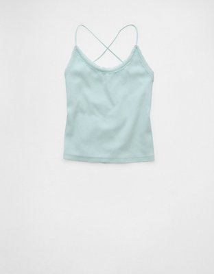 AE Strappy Go Lucky Top sin Mangas Cortado con Encaje