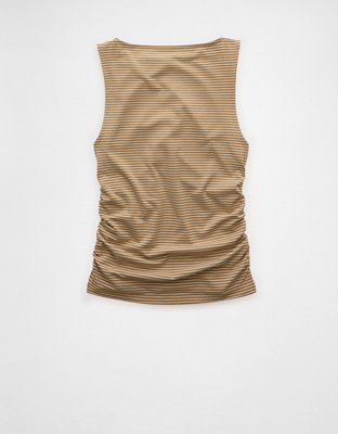 AE Top sin Mangas Plisado con Cuello Barco