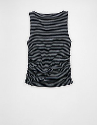 AE Ruched Boat Neck Tank Top