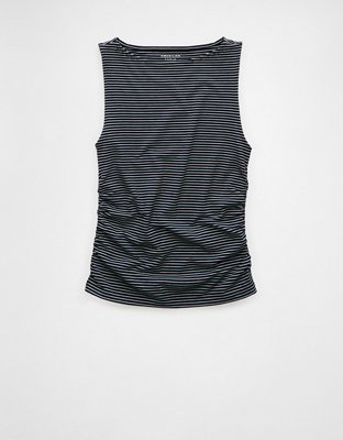 AE Ruched Boat Neck Tank Top