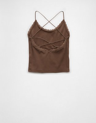 AE Strappy Go Lucky Cropped Lace Tank Top