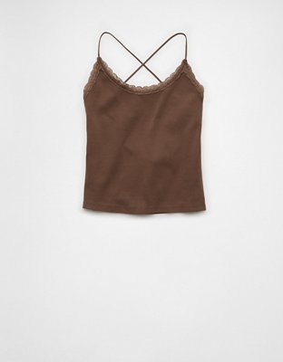 AE Strappy Go Lucky Cropped Lace Tank Top