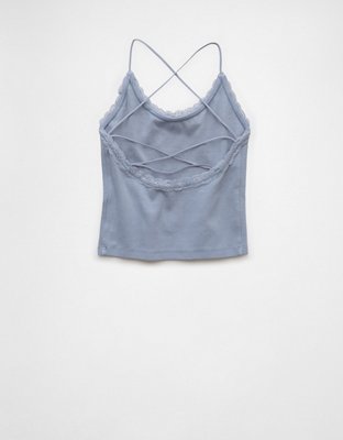 AE Strappy Go Lucky Cropped Lace Tank Top